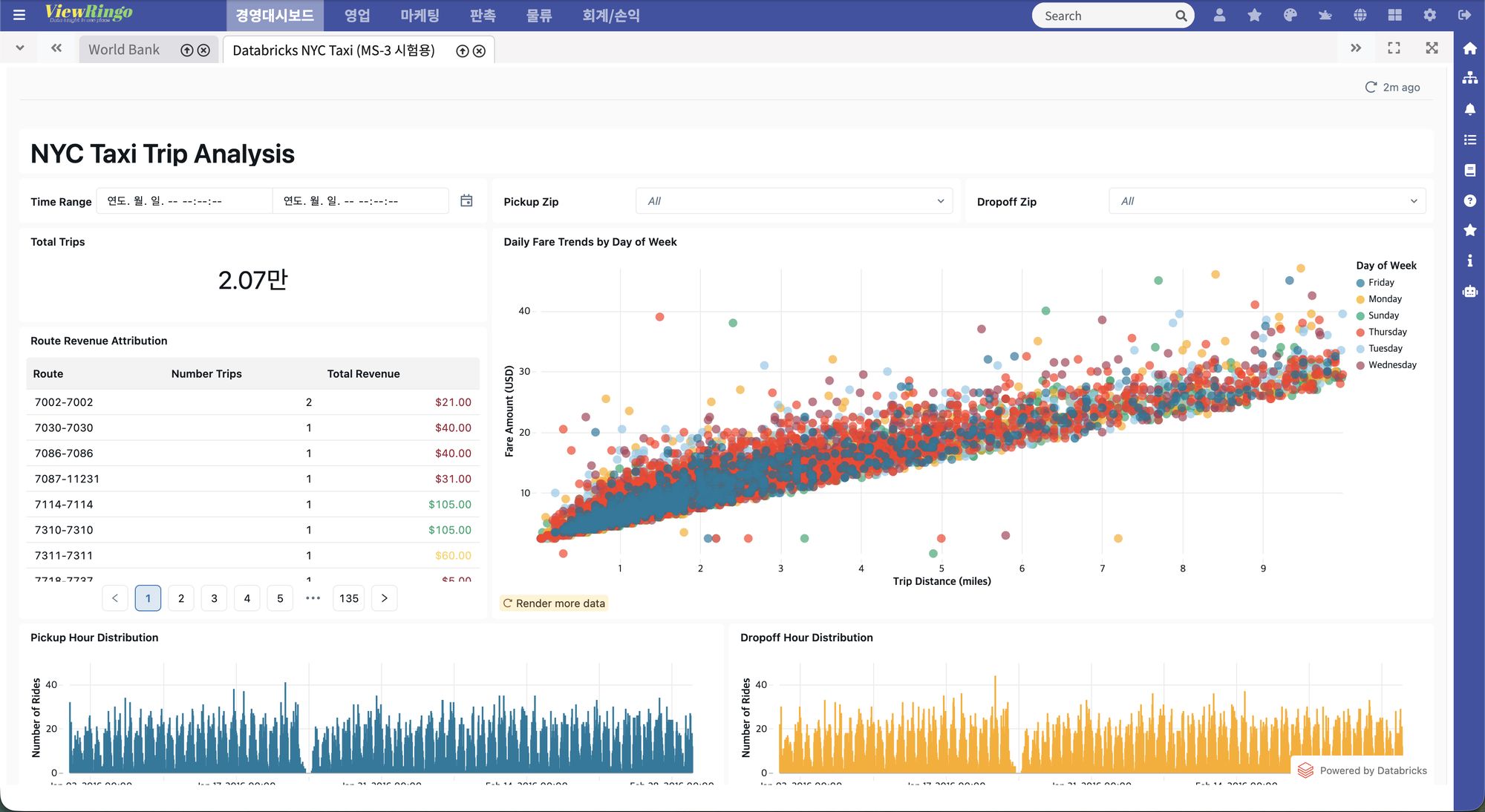 Databricks AI/BI dashboard opened in the ViewRingo portal